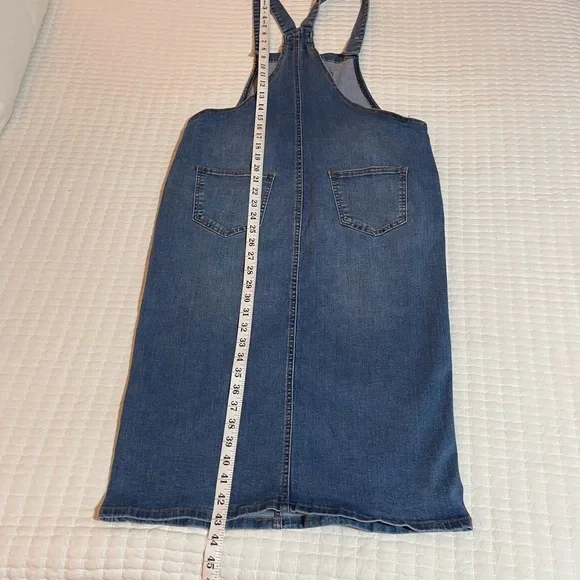 Denim Overall Midi Dress with Adjustable Straps - Picture 11 of 11